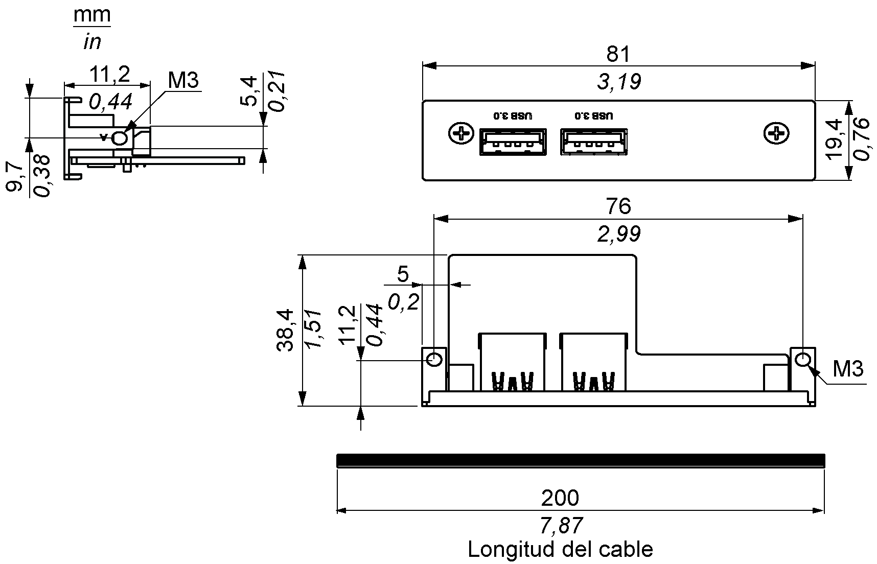 Descripción de la interfaz USB